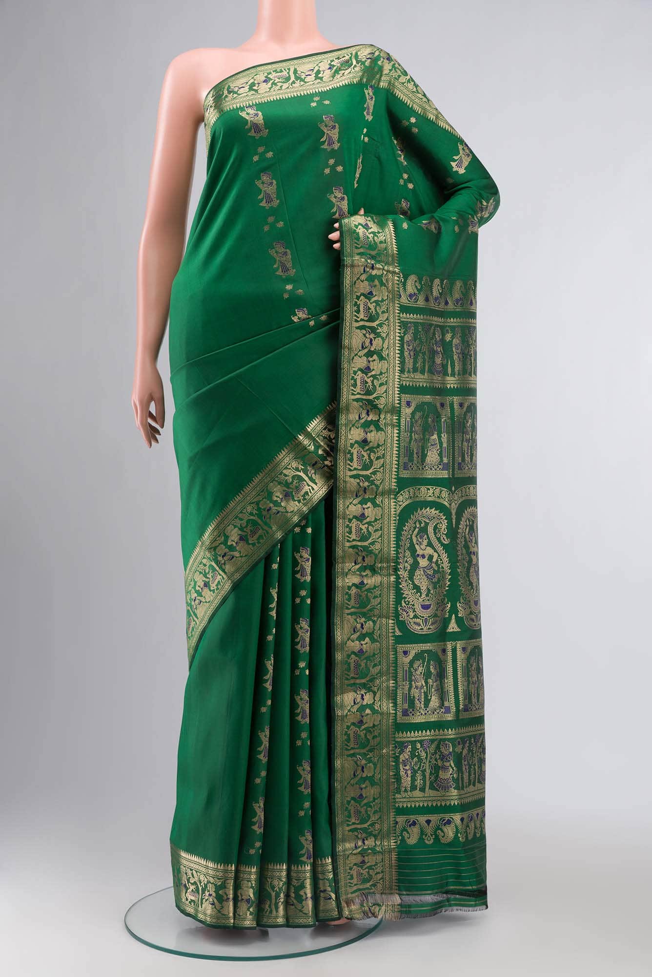 Green Baluchari Silk Saree