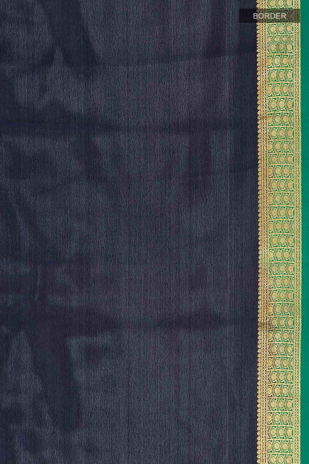 Navy Blue Mysore Crepe Saree