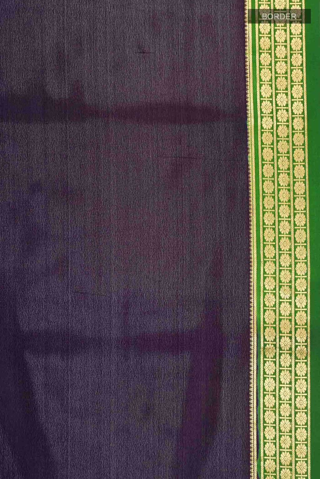 Navy Blue Mysore Crepe Saree