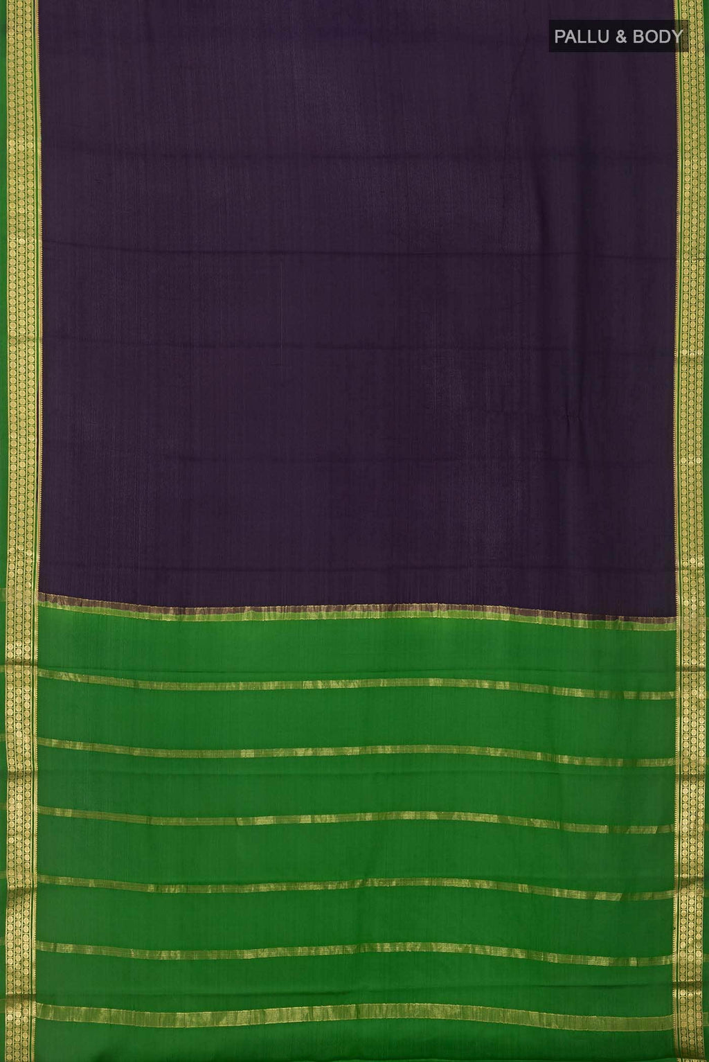 Navy Blue Mysore Crepe Saree