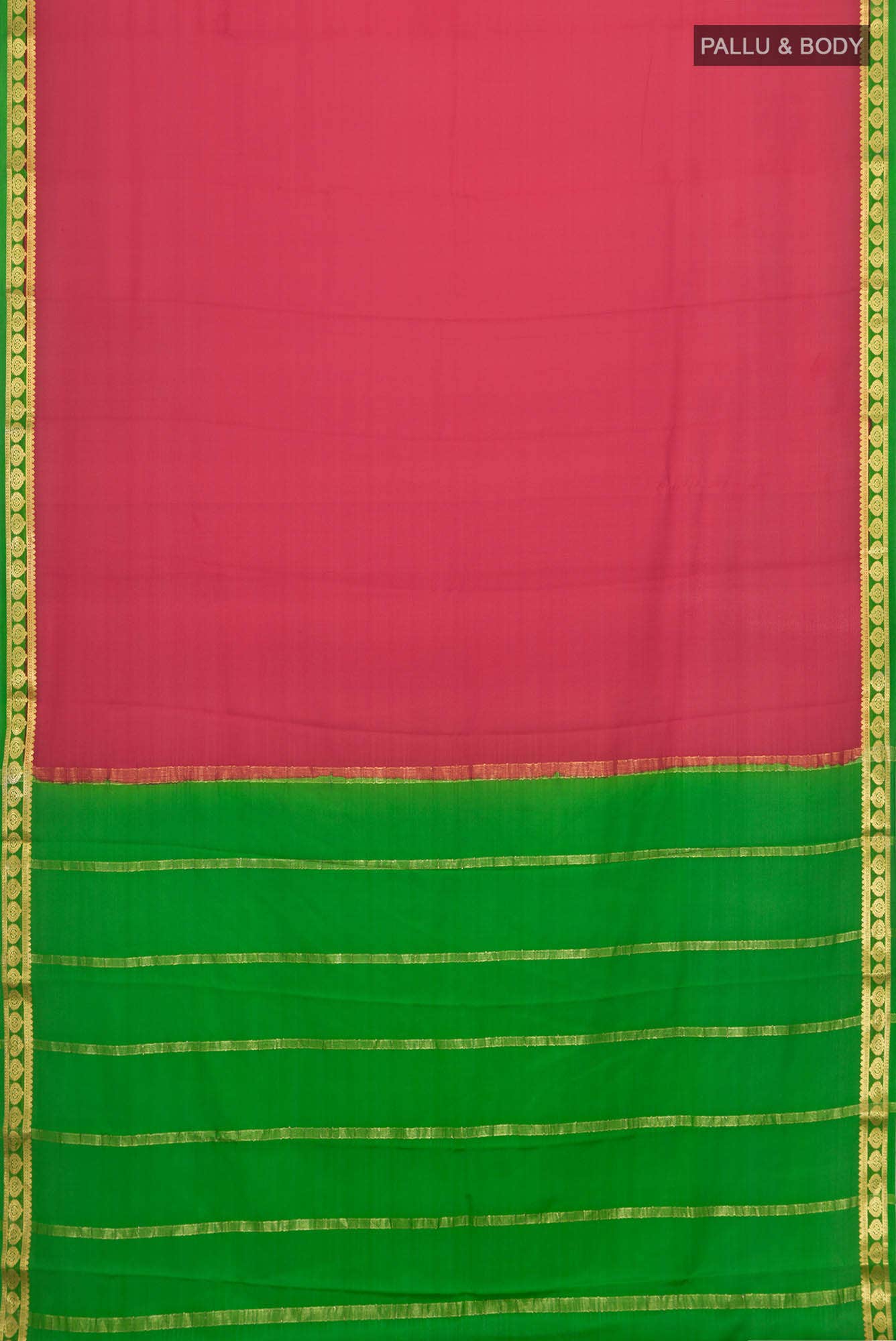 Red Mysore Crepe Saree