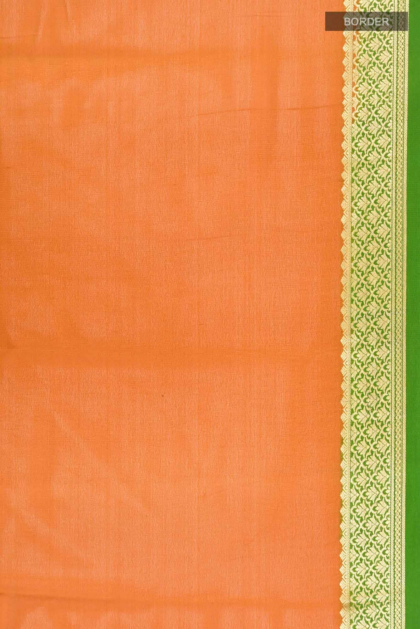 Orange Mysore Crepe Saree