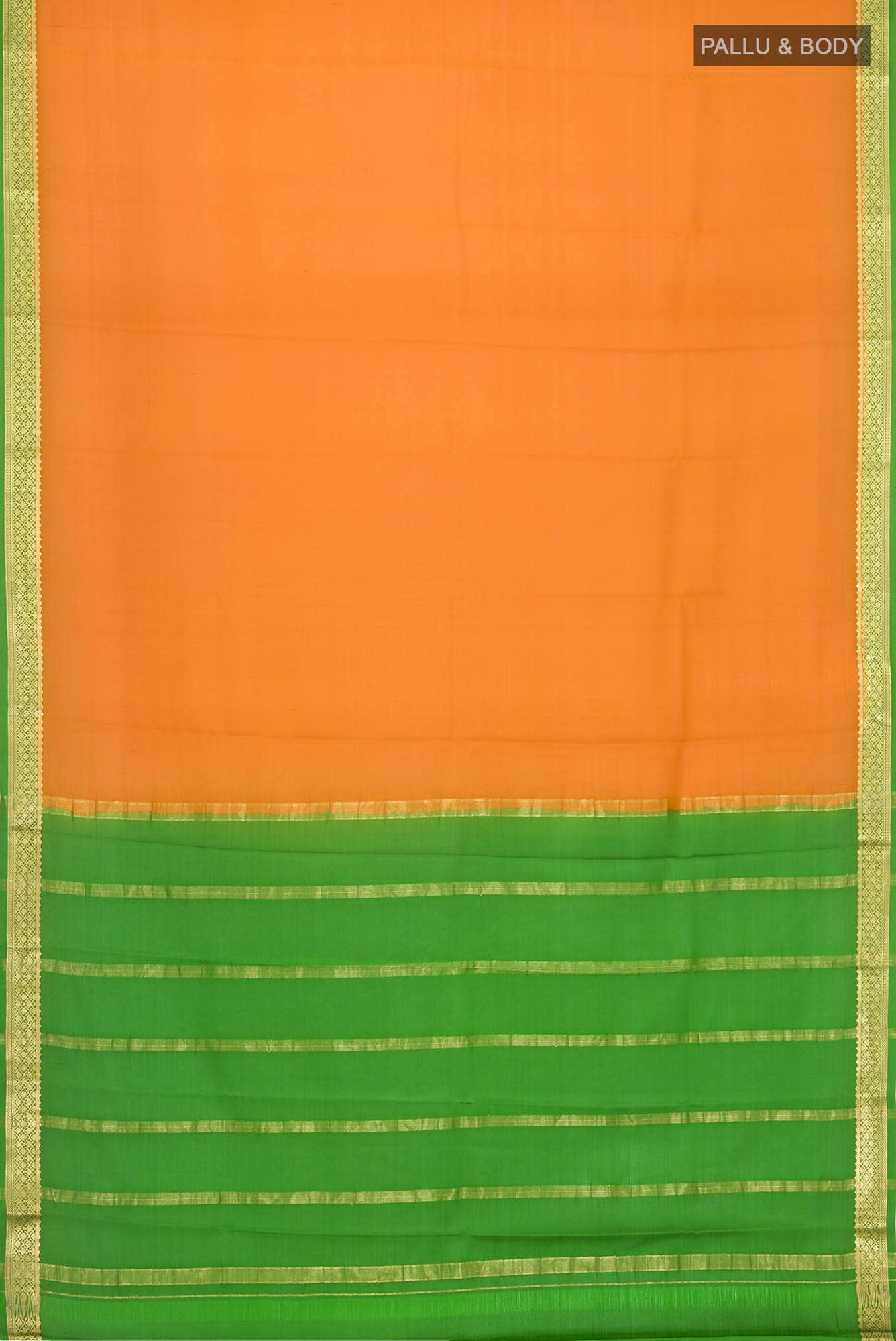 Orange Mysore Crepe Saree