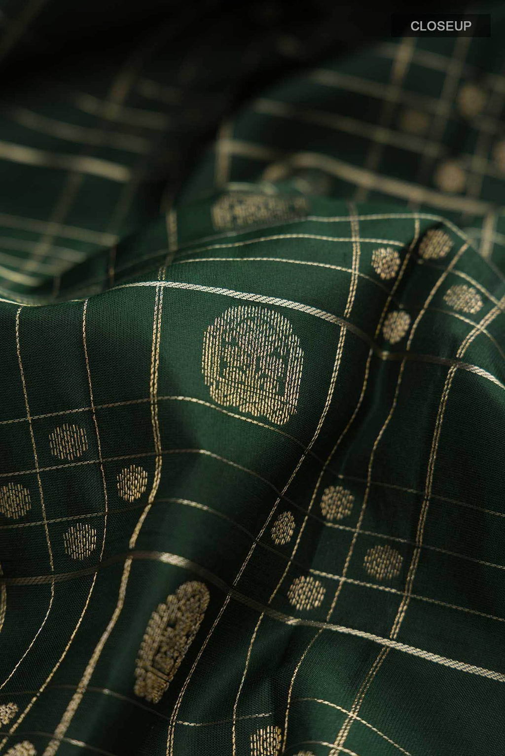 Bottle Green Kanchipuram Silk Saree