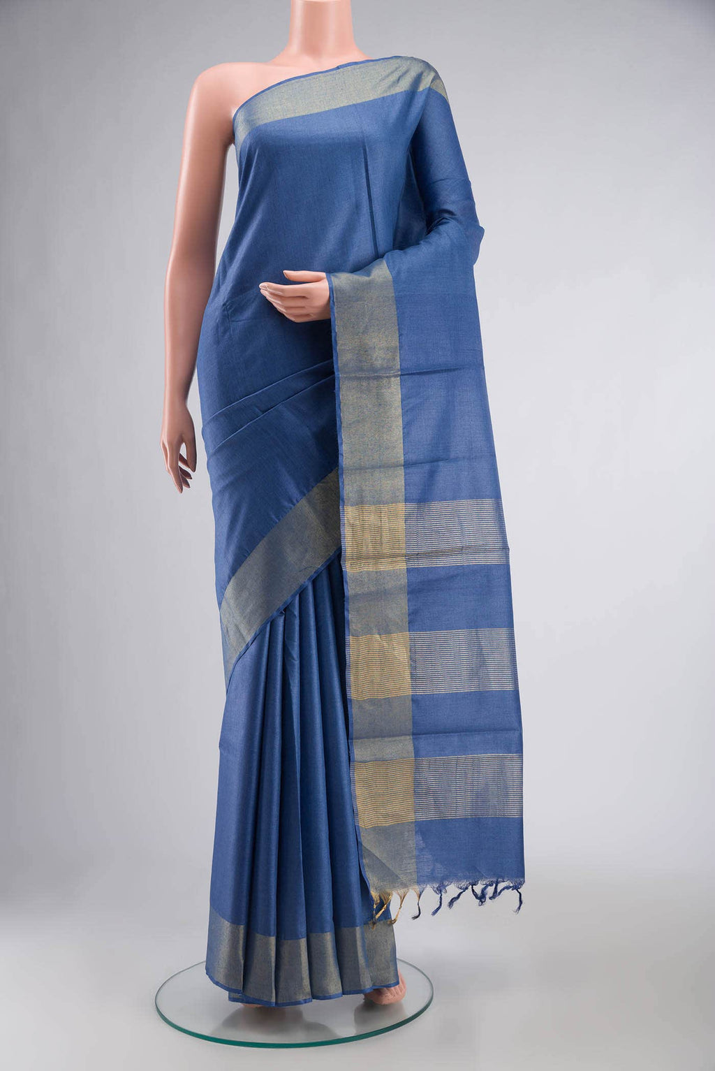 Blue MP Tussar Saree