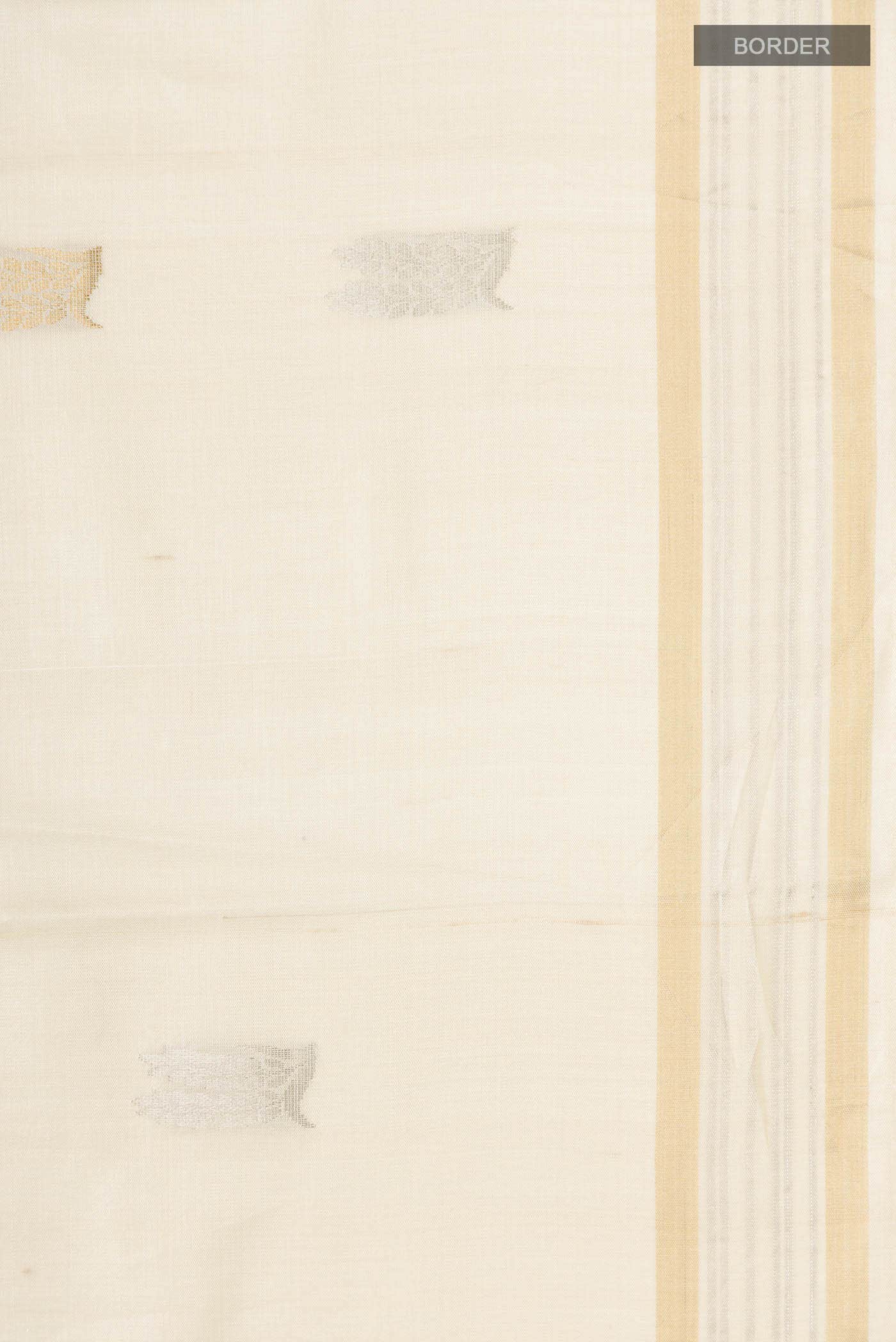 Cream Tussar Silk Saree