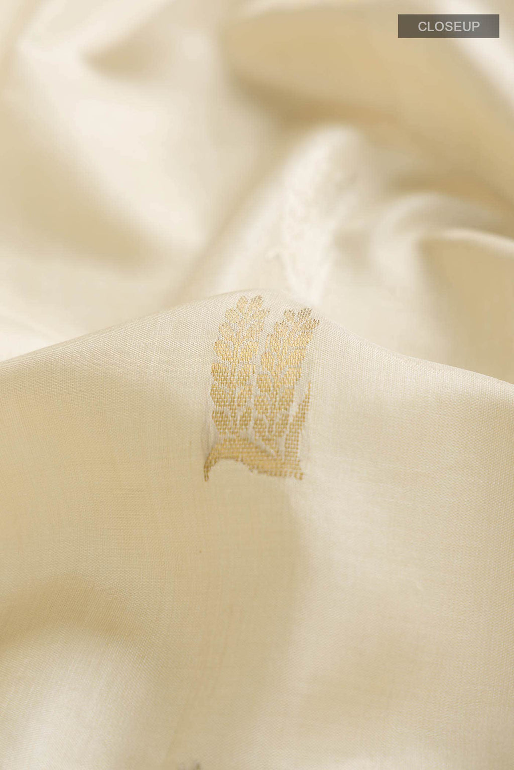 Cream Tussar Silk Saree
