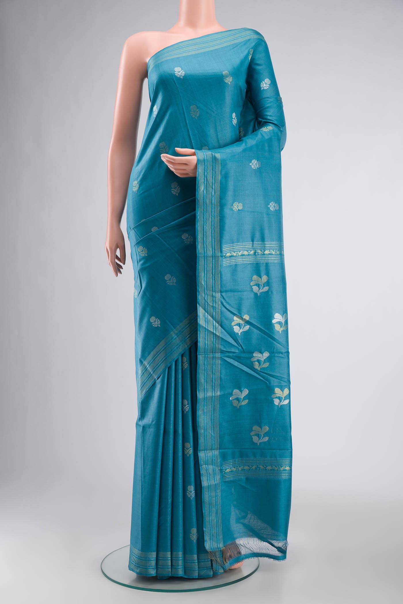 Blue MP Tussar Saree