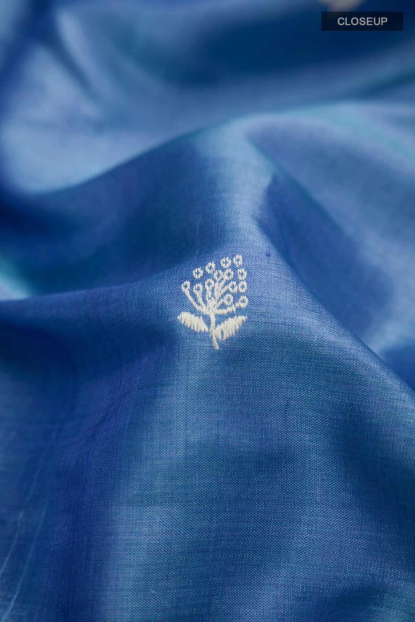 Blue MP Tussar Saree