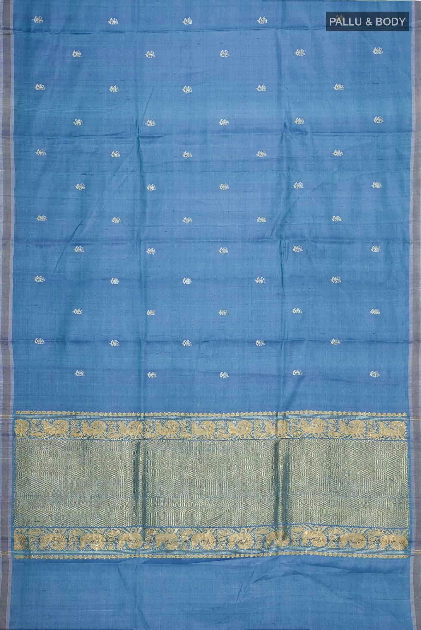 Blue MP Tussar Saree