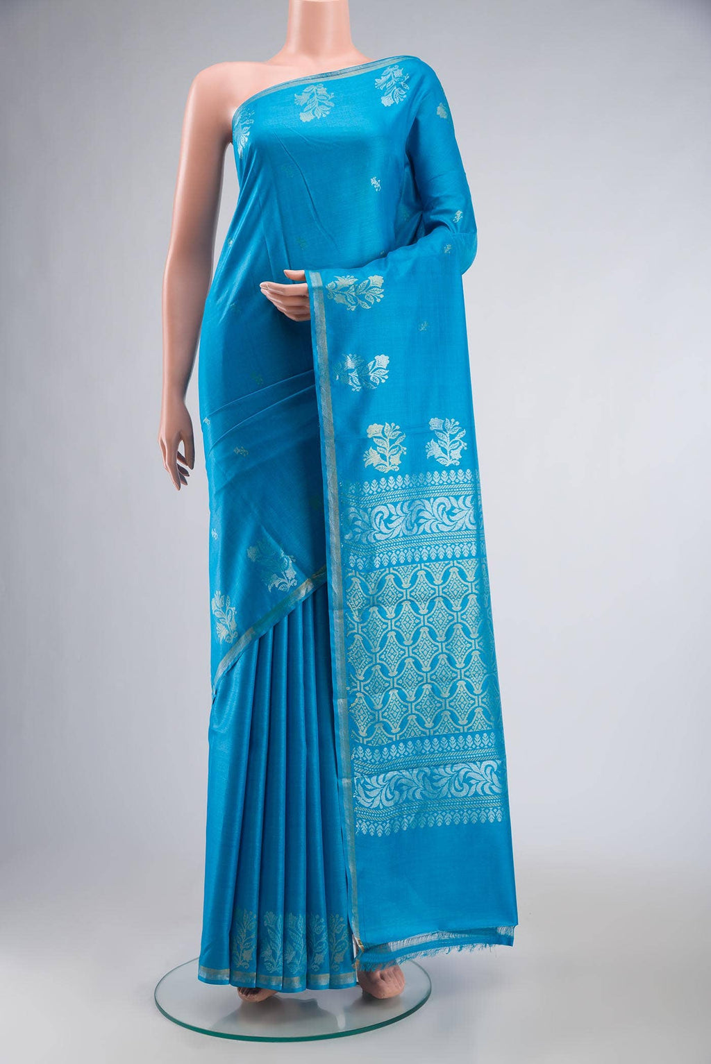 Blue MP Tussar Saree