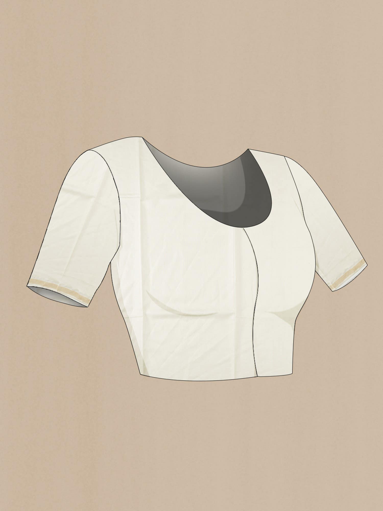 Cream MP Tussar Saree