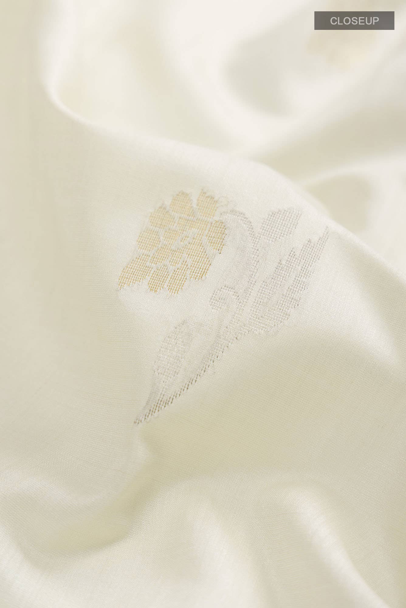 Cream MP Tussar Saree