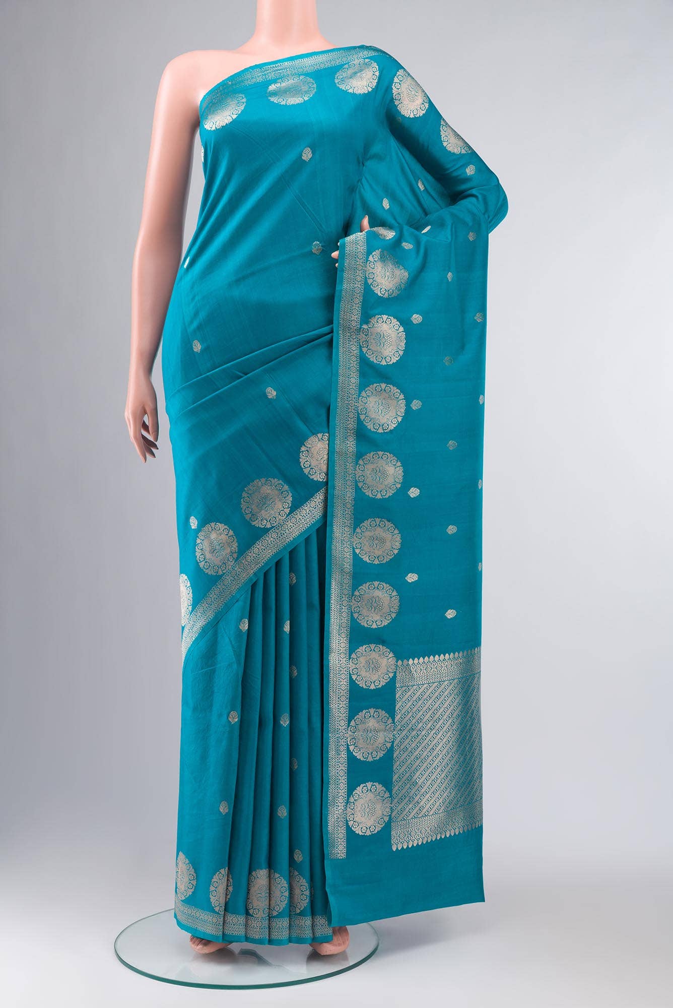 Blue Banarasi Katan Silk Saree