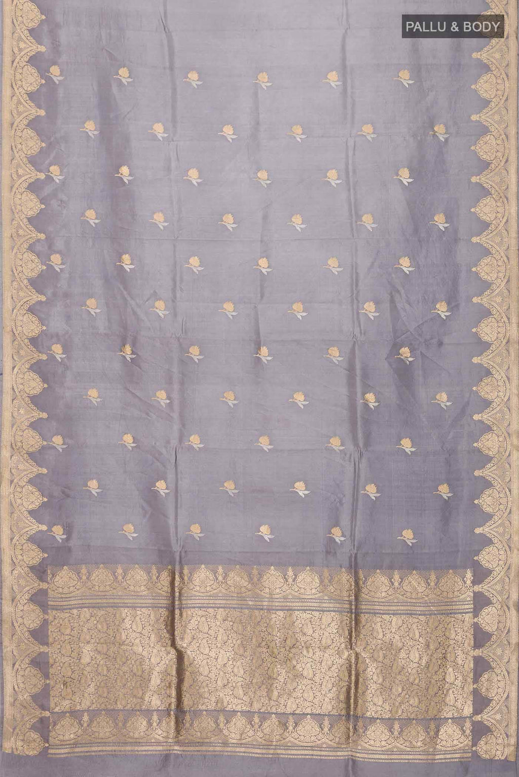 Grey Banarasi Katan Silk Saree