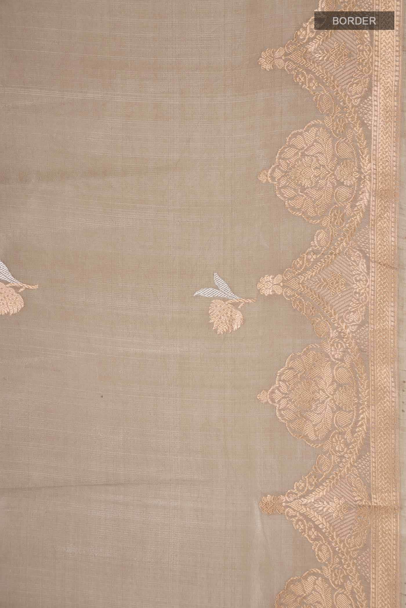 Grey Banarasi Silk Saree