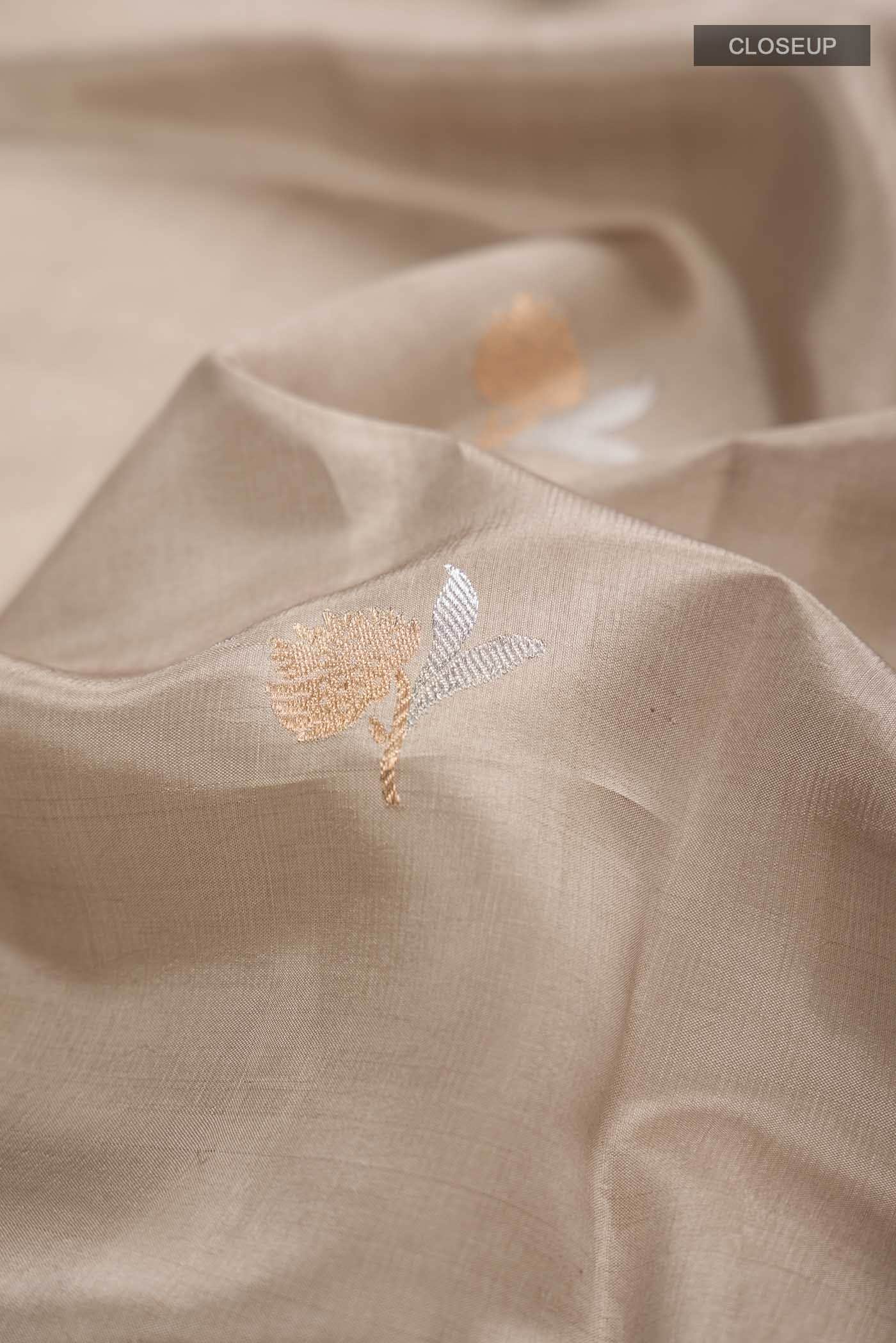 Grey Banarasi Silk Saree