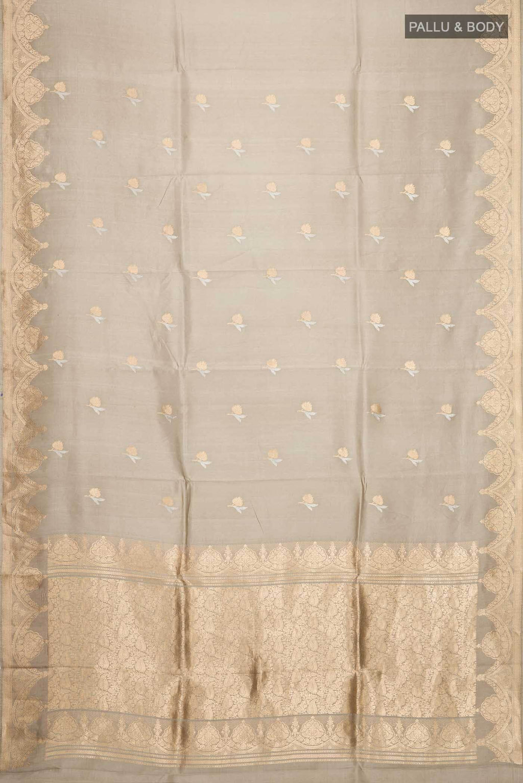 Grey Banarasi Silk Saree