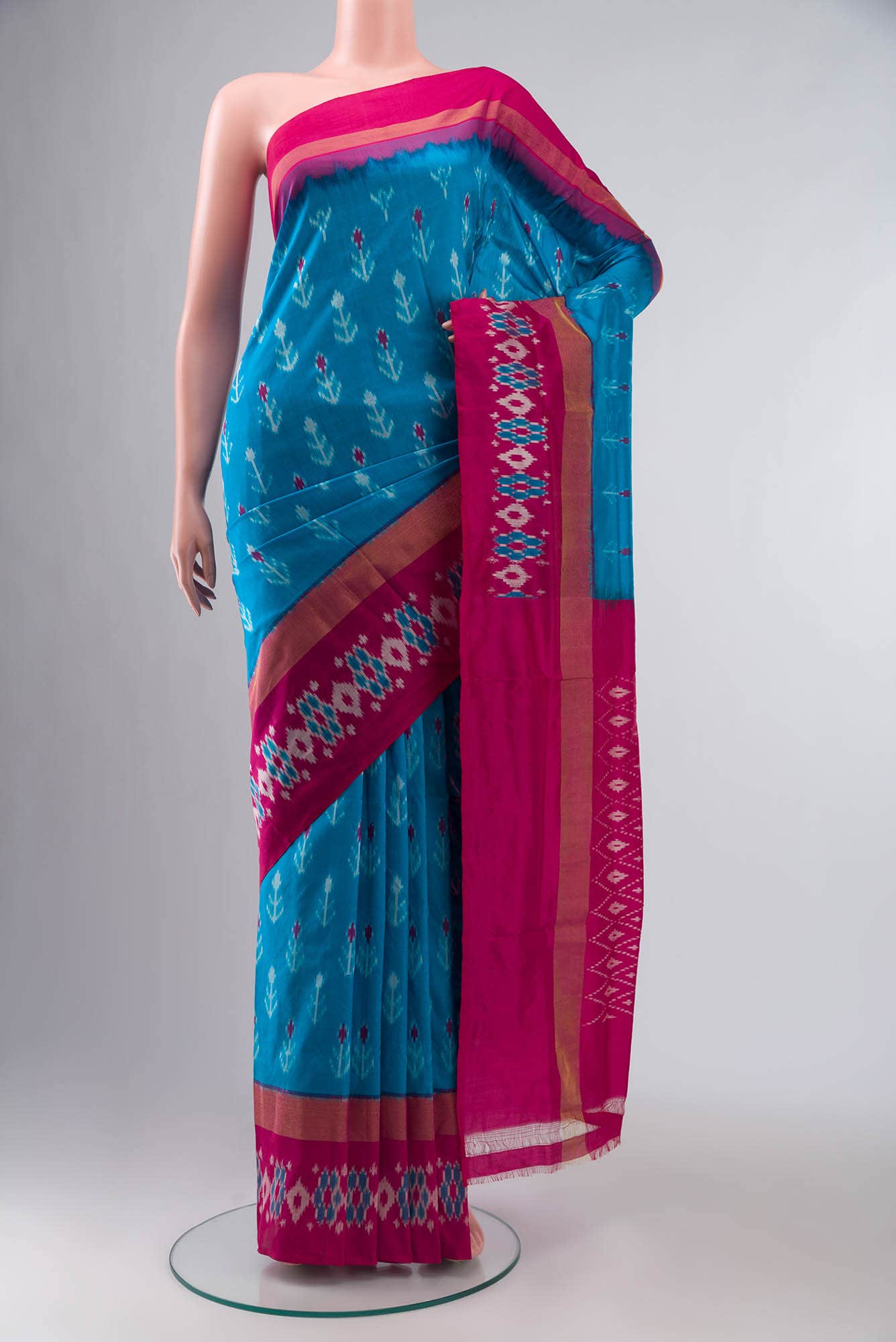 Blue Pochampally Silk Saree