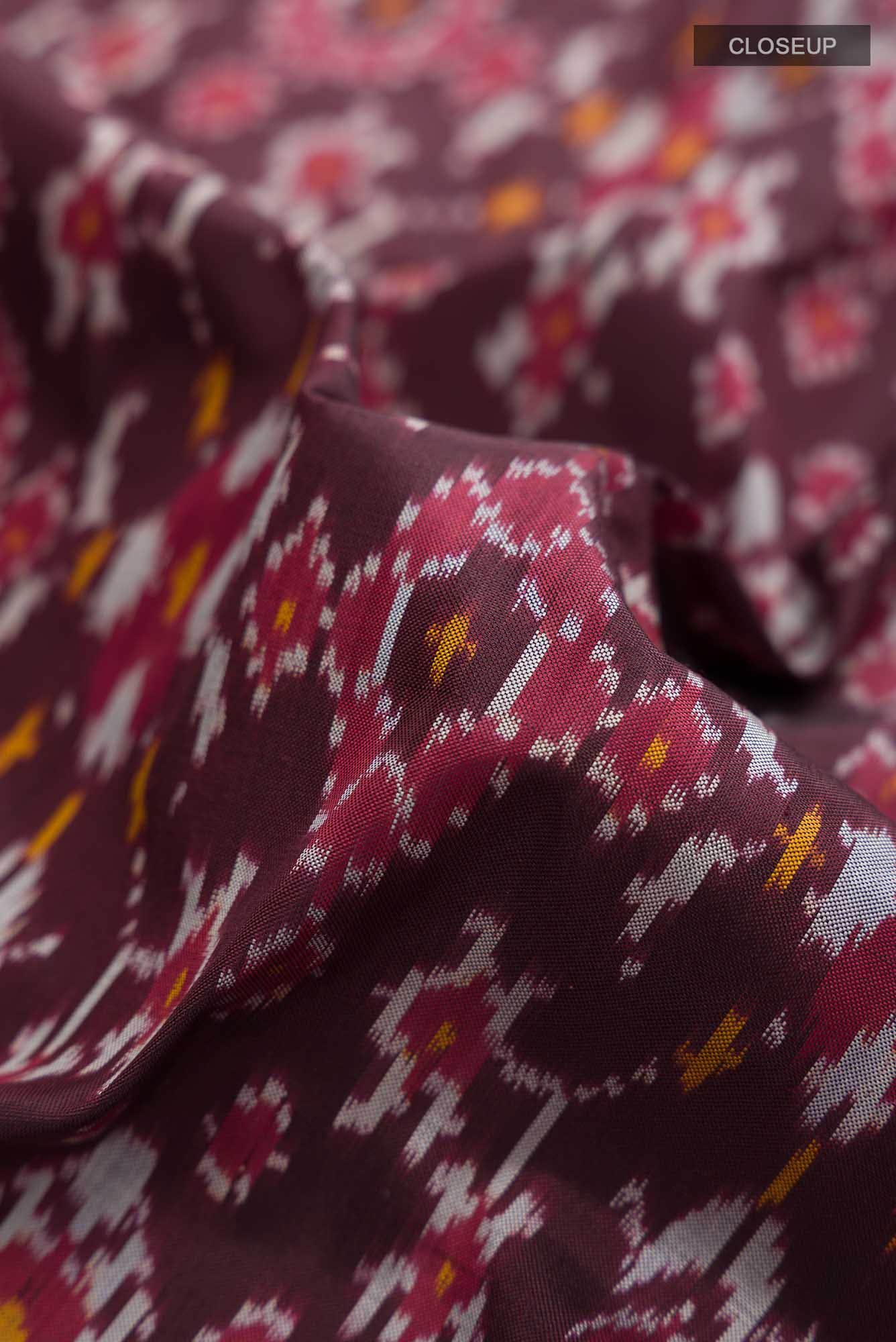 Brown Pochampally Silk Saree