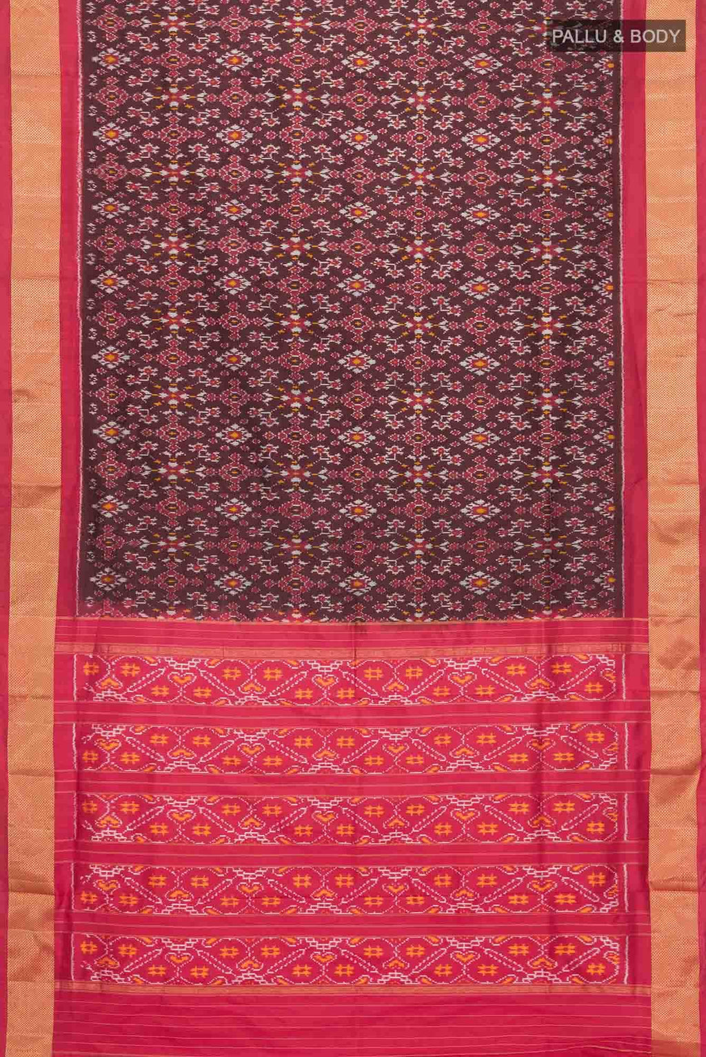 Brown Pochampally Silk Saree