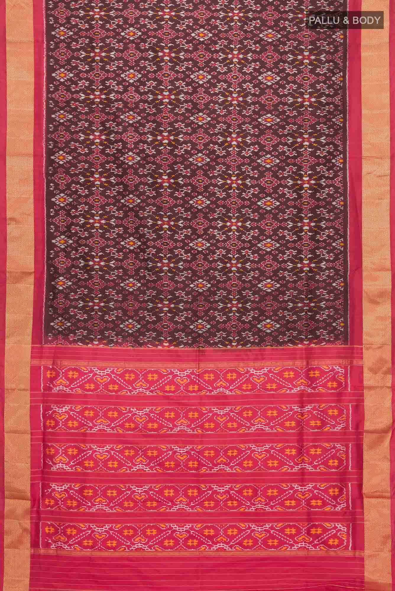 Brown Pochampally Silk Saree