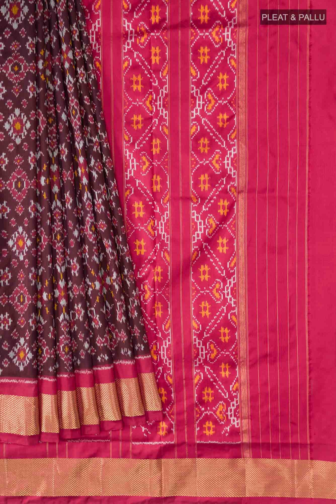 Brown Pochampally Silk Saree