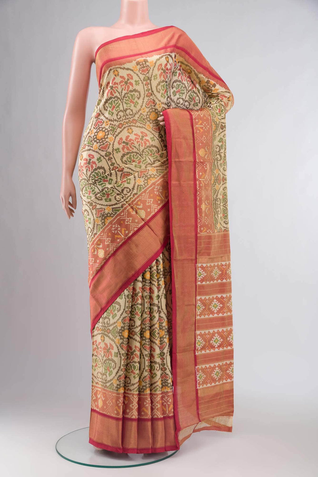 Gold Pochampally Silk Saree