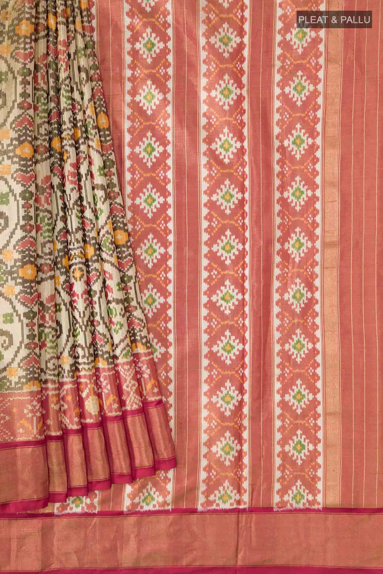 Gold Pochampally Silk Saree