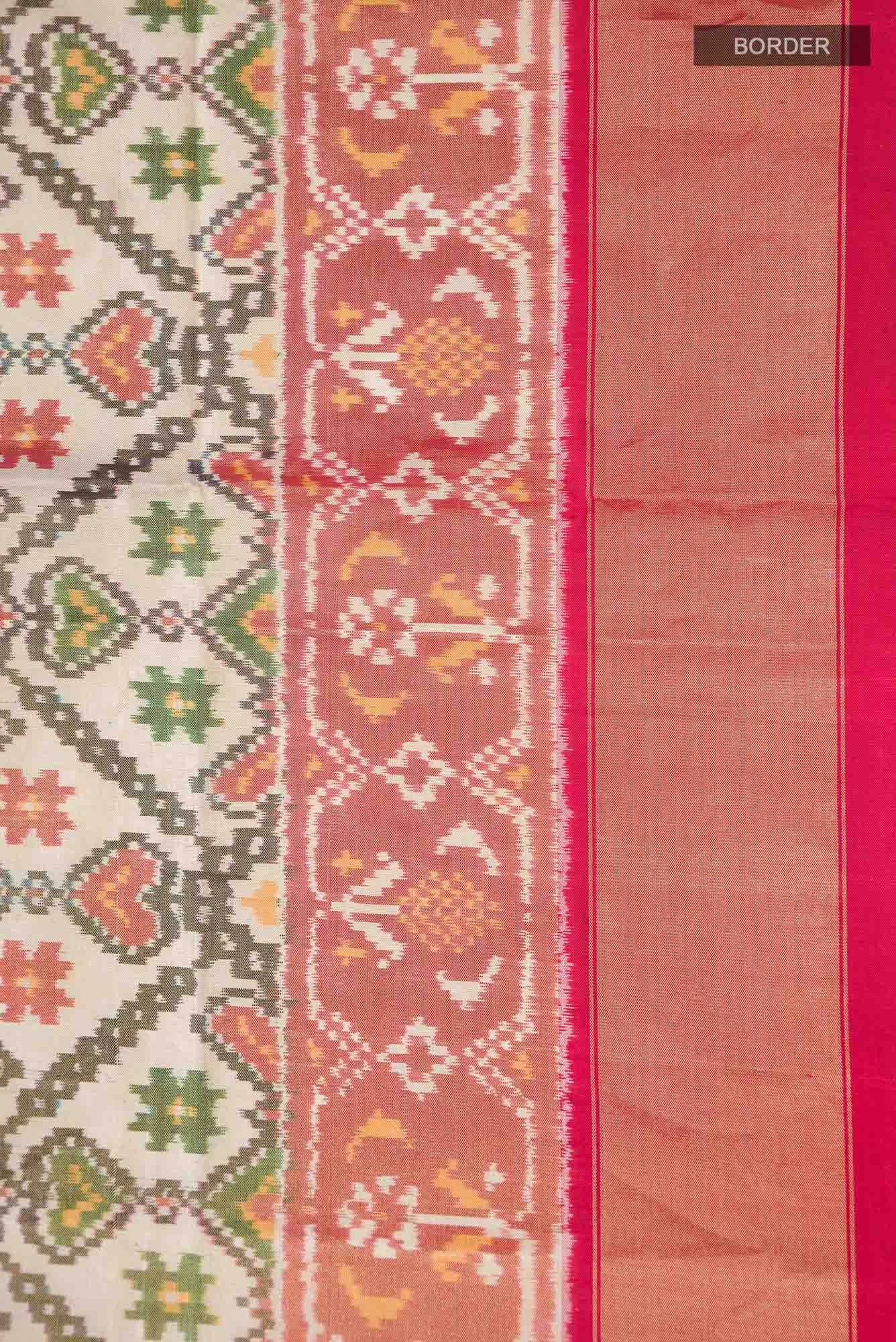 Beige Pochampally Silk Saree