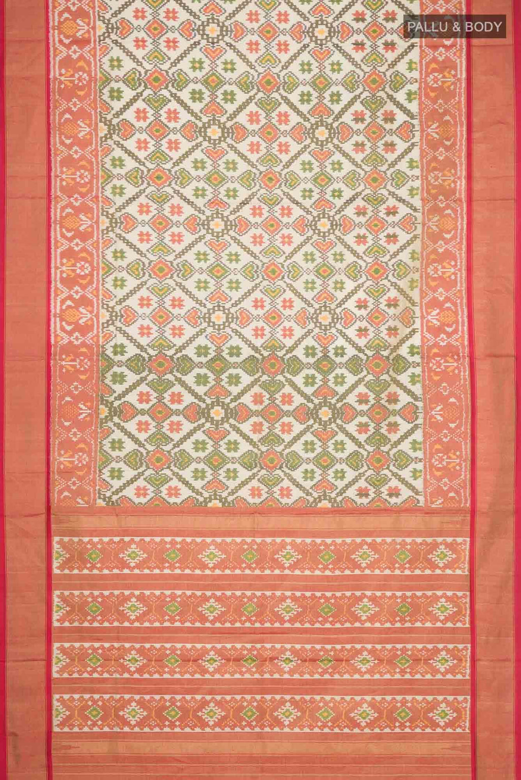 Beige Pochampally Silk Saree