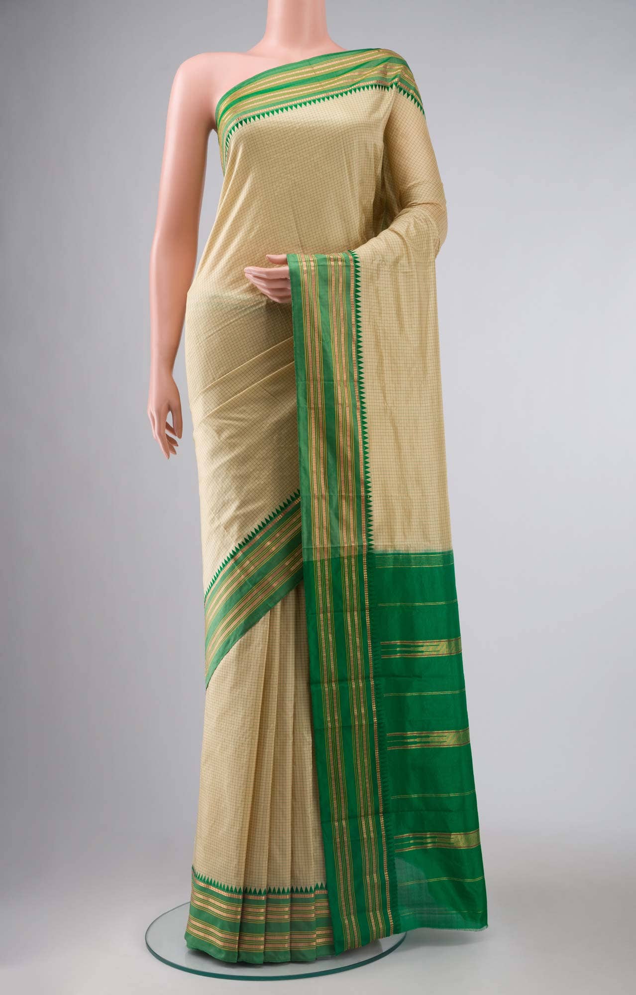 Beige Narayanpet Silk Saree