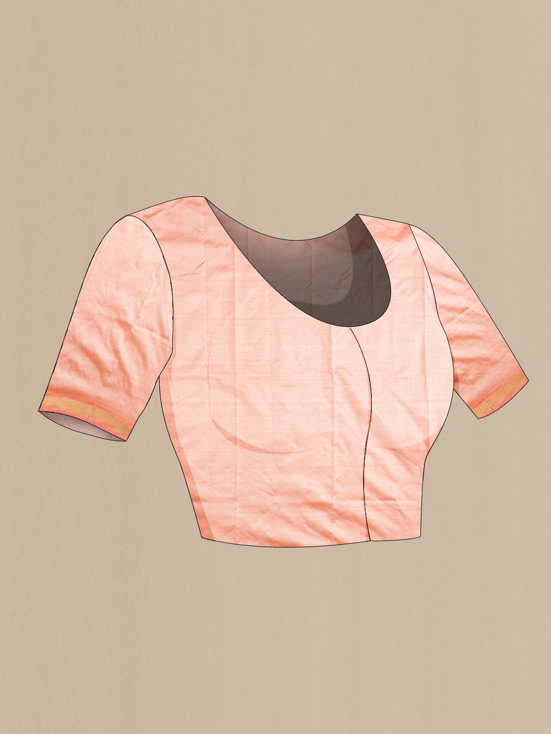 Peach Kanchipuram Silk Saree