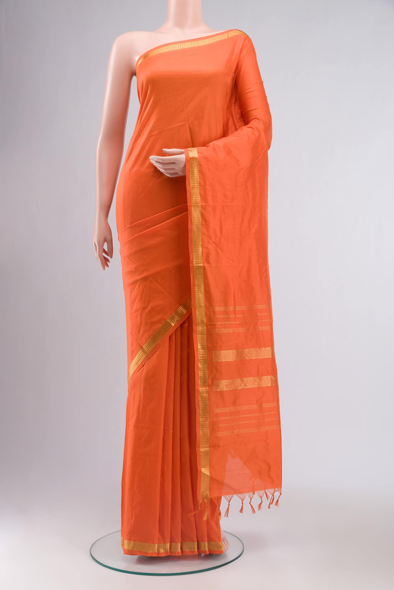 Orange Kanchipuram Silk Saree