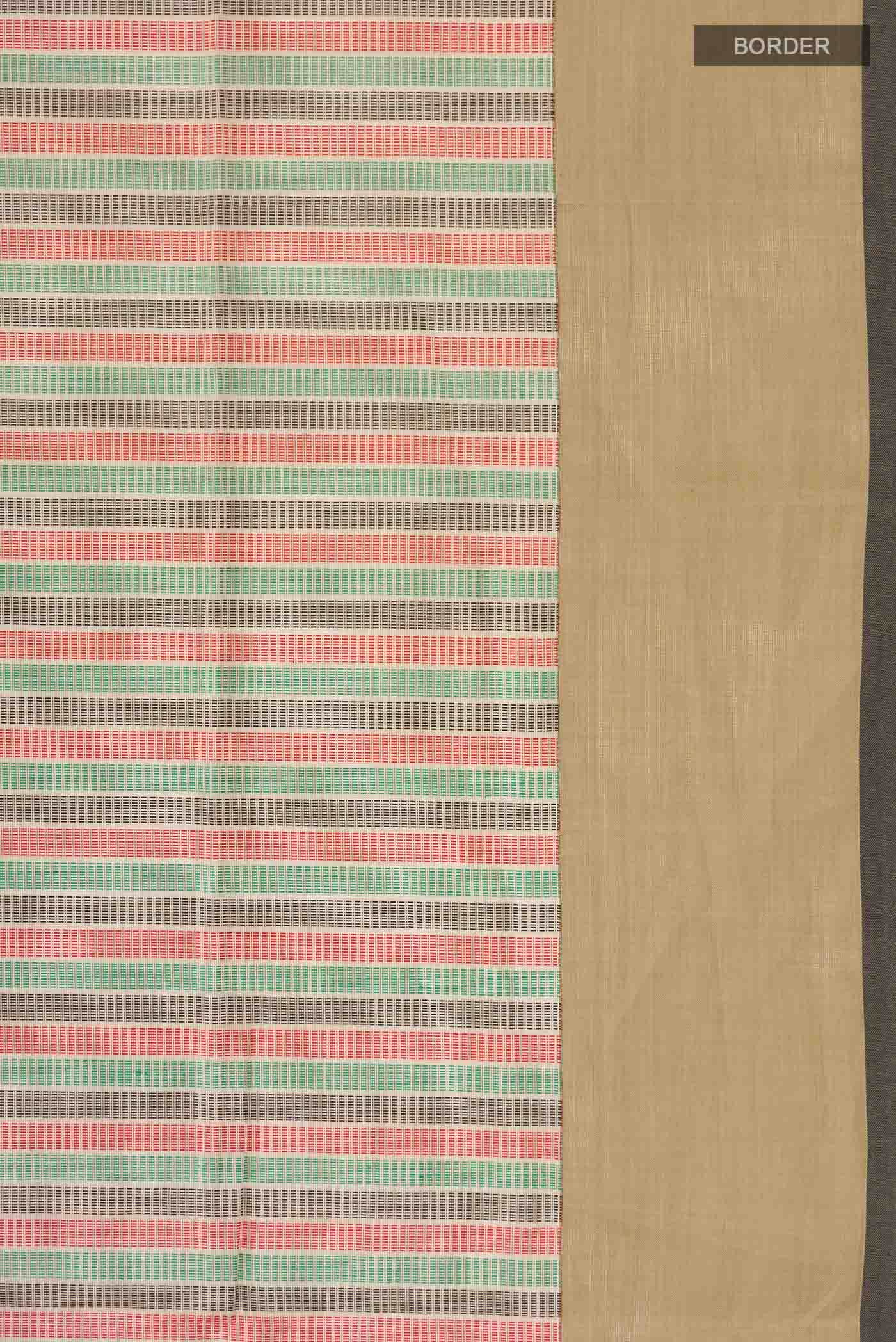 Beige Coimbatore Cotton Saree