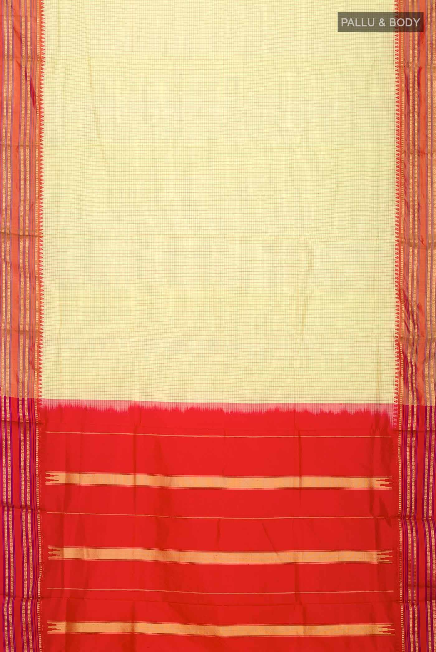Yellow Narayanpet Silk Saree