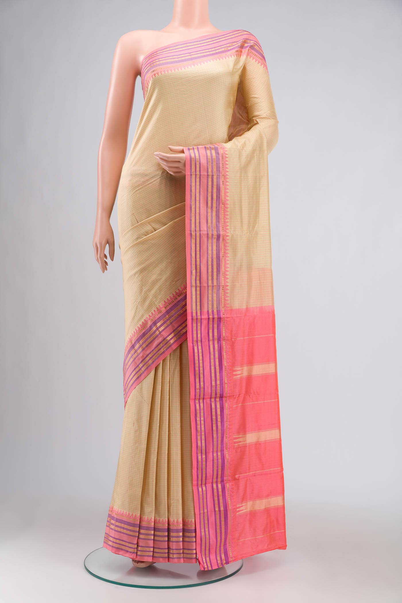Beige Narayanpet Silk Saree