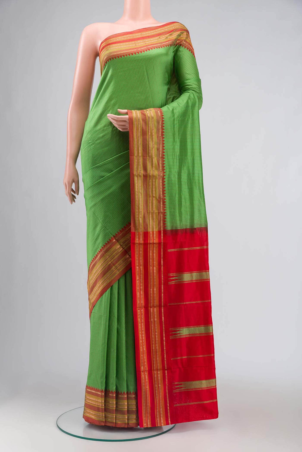 Green Narayanpet Silk Saree