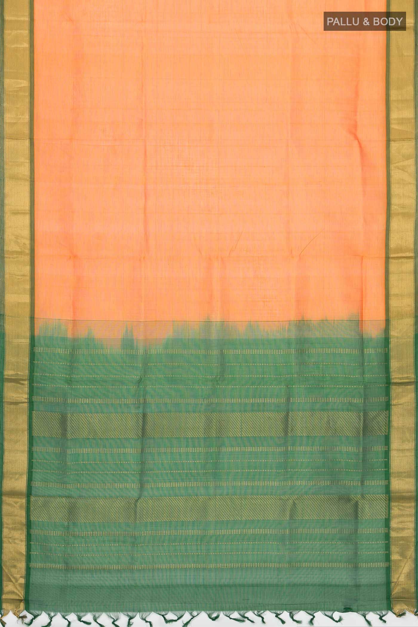 Orange Silk Cotton Saree