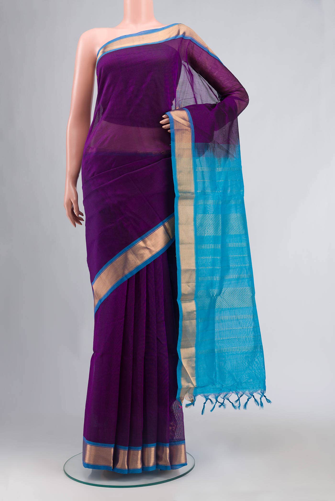 Violet Silk Cotton Saree