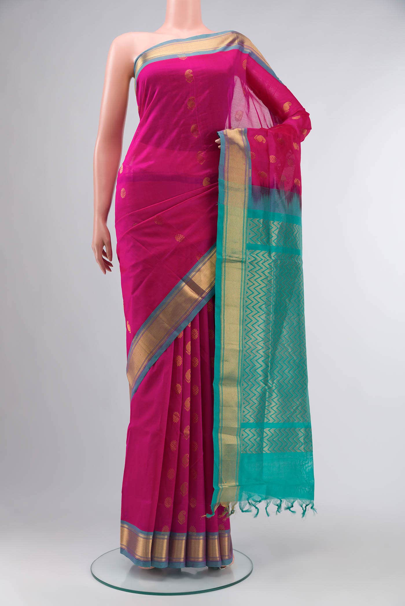 Pink Silk Cotton Saree