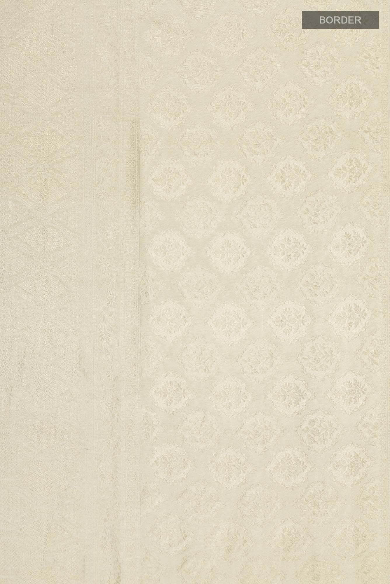 Cream Mysore Crepe Saree