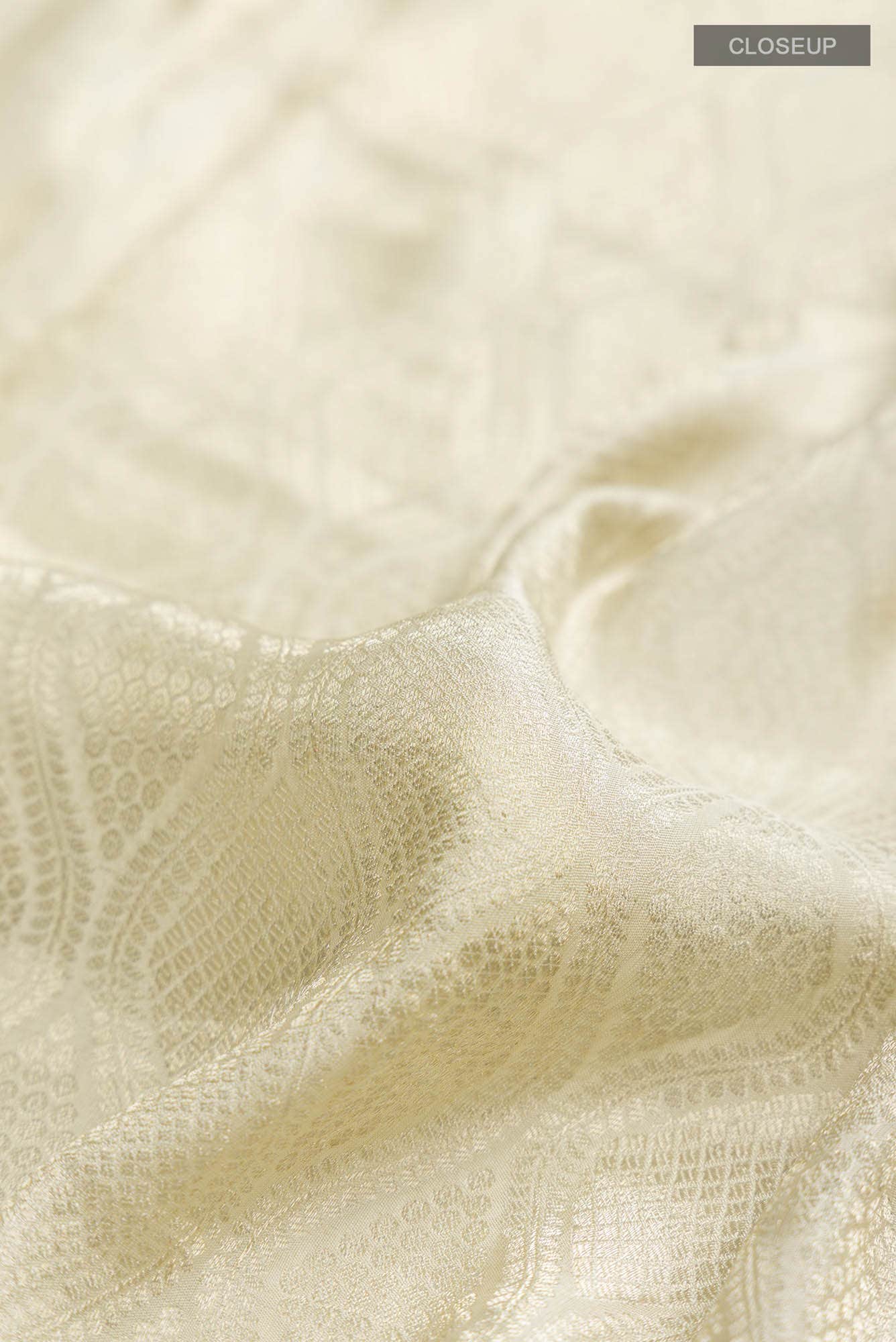 Cream Mysore Crepe Saree