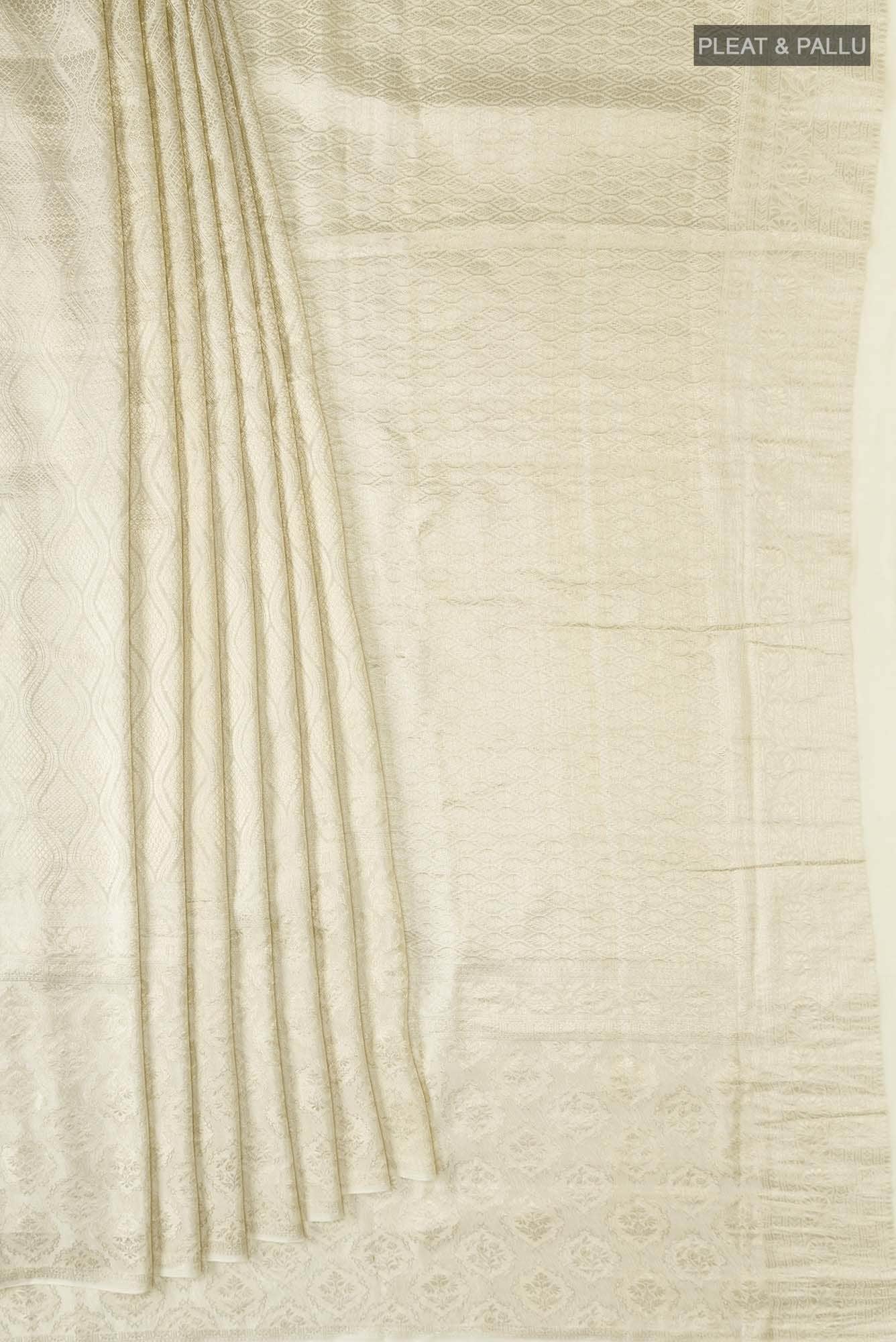 Cream Mysore Crepe Saree