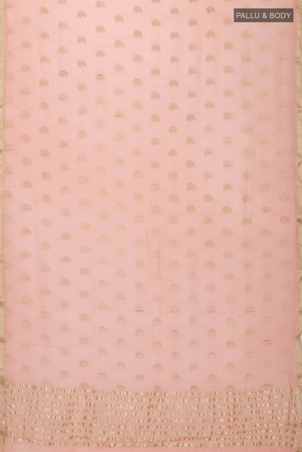 Peach Mysore Chiffon Saree