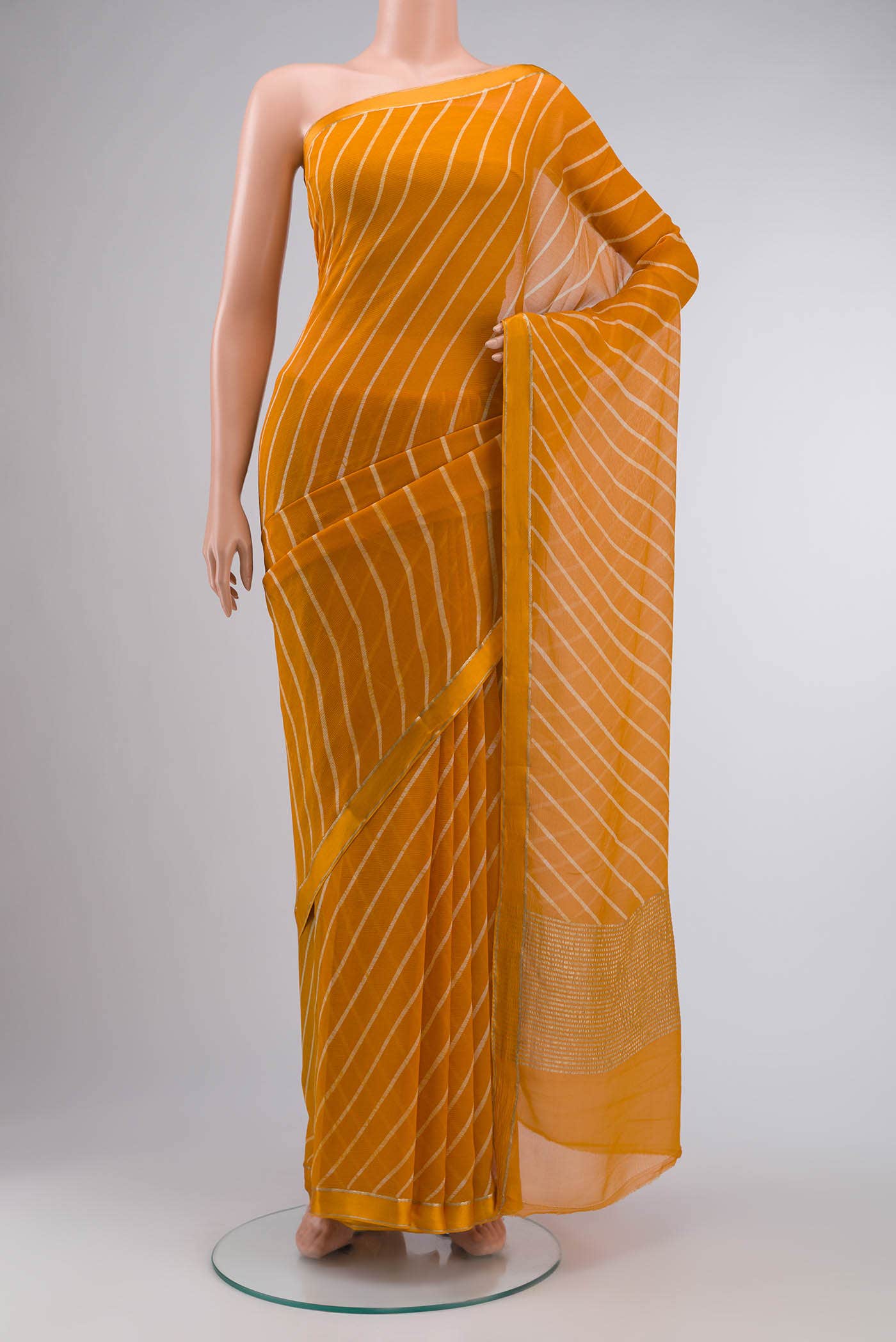 Orange Mysore Chiffon Saree