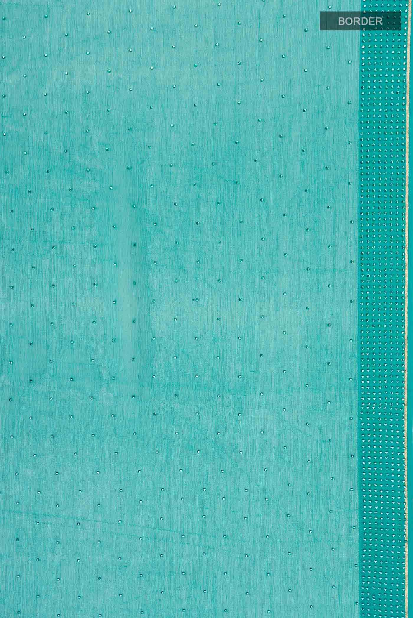 Teal Mysore Chiffon Saree