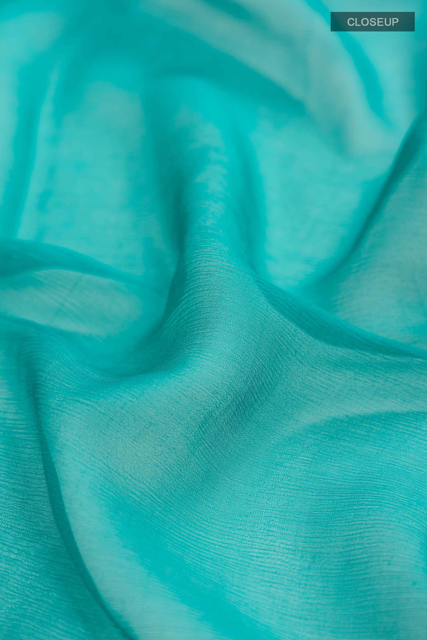 Teal Mysore Chiffon Saree