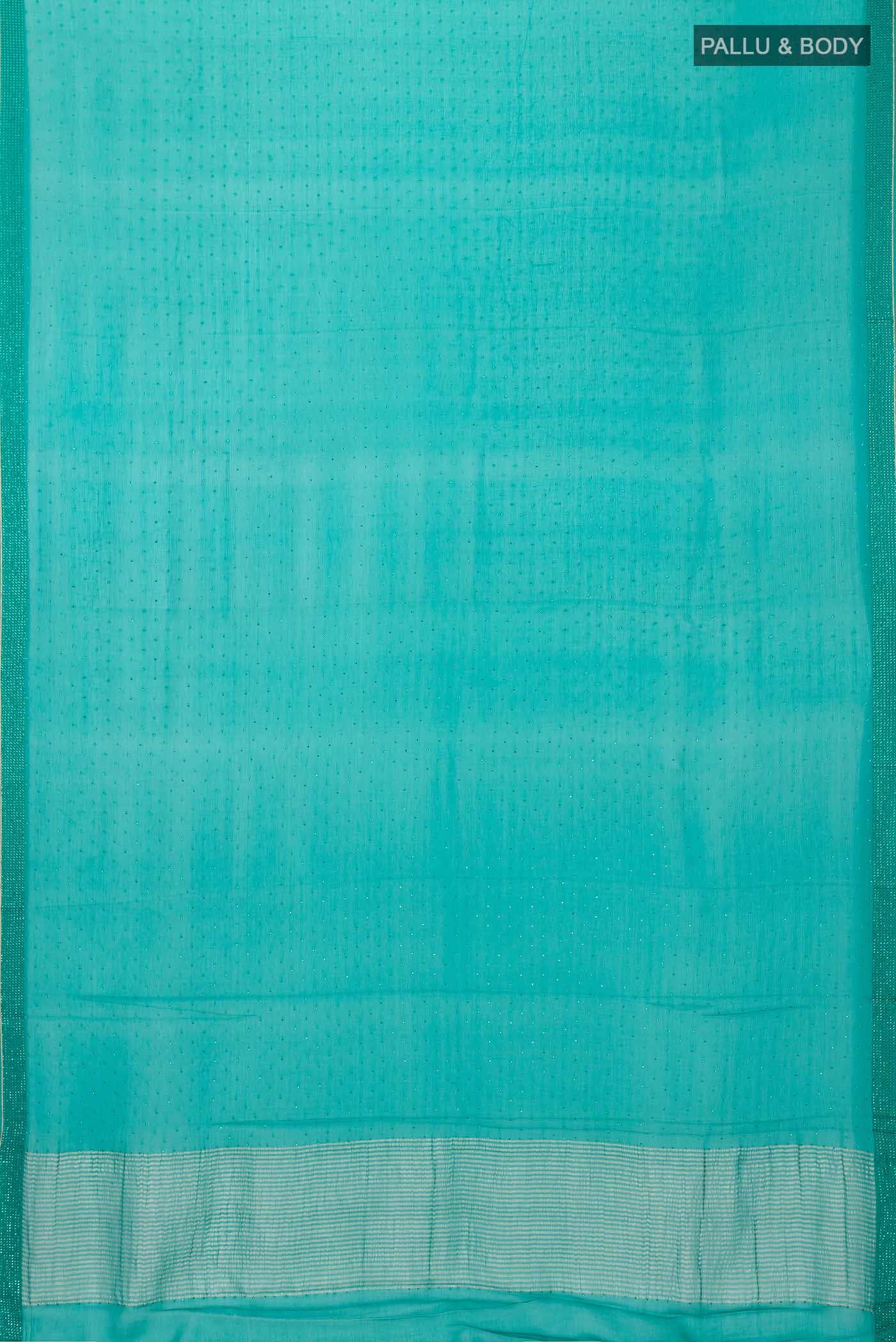 Teal Mysore Chiffon Saree