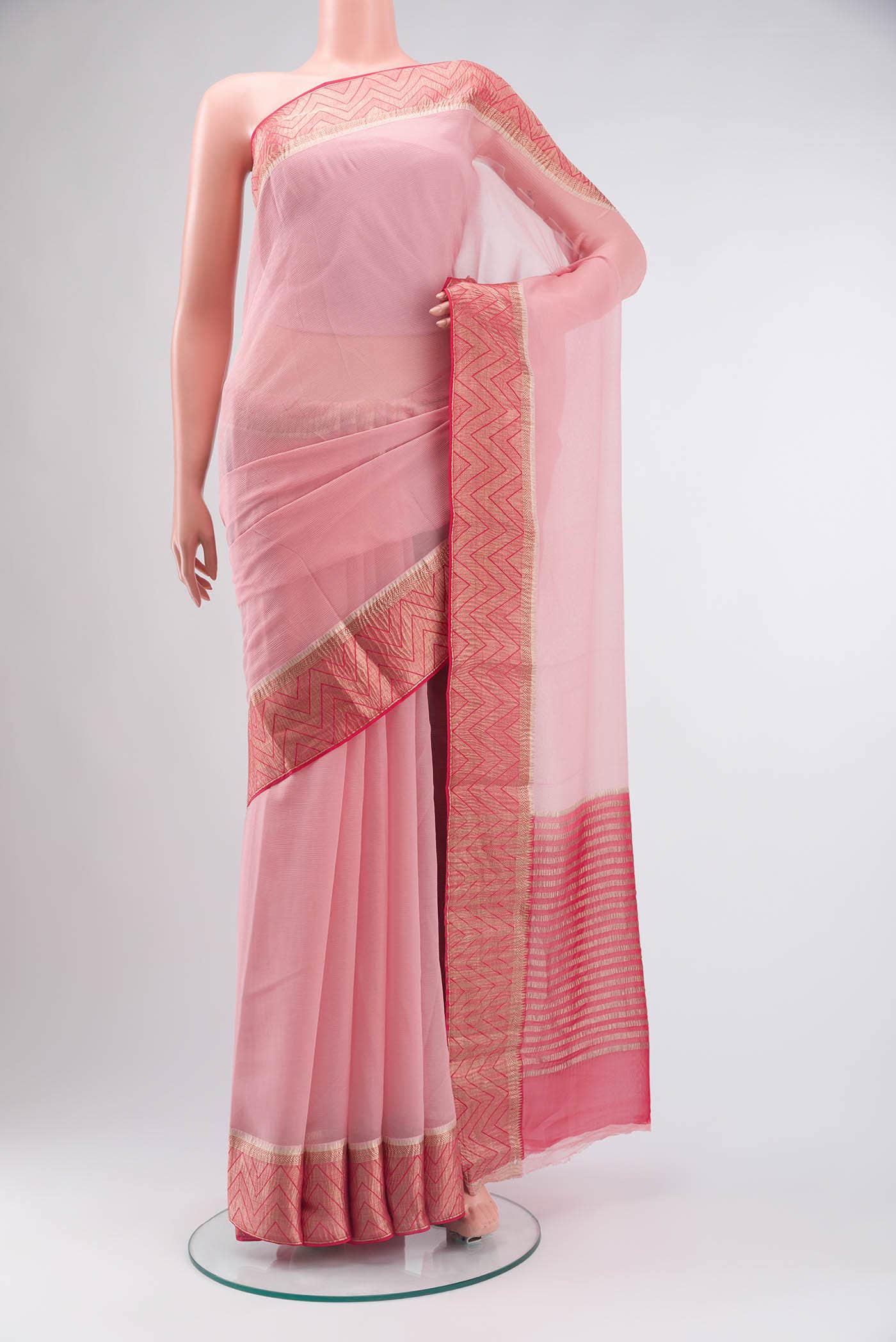 Coral Mysore Chiffon Saree